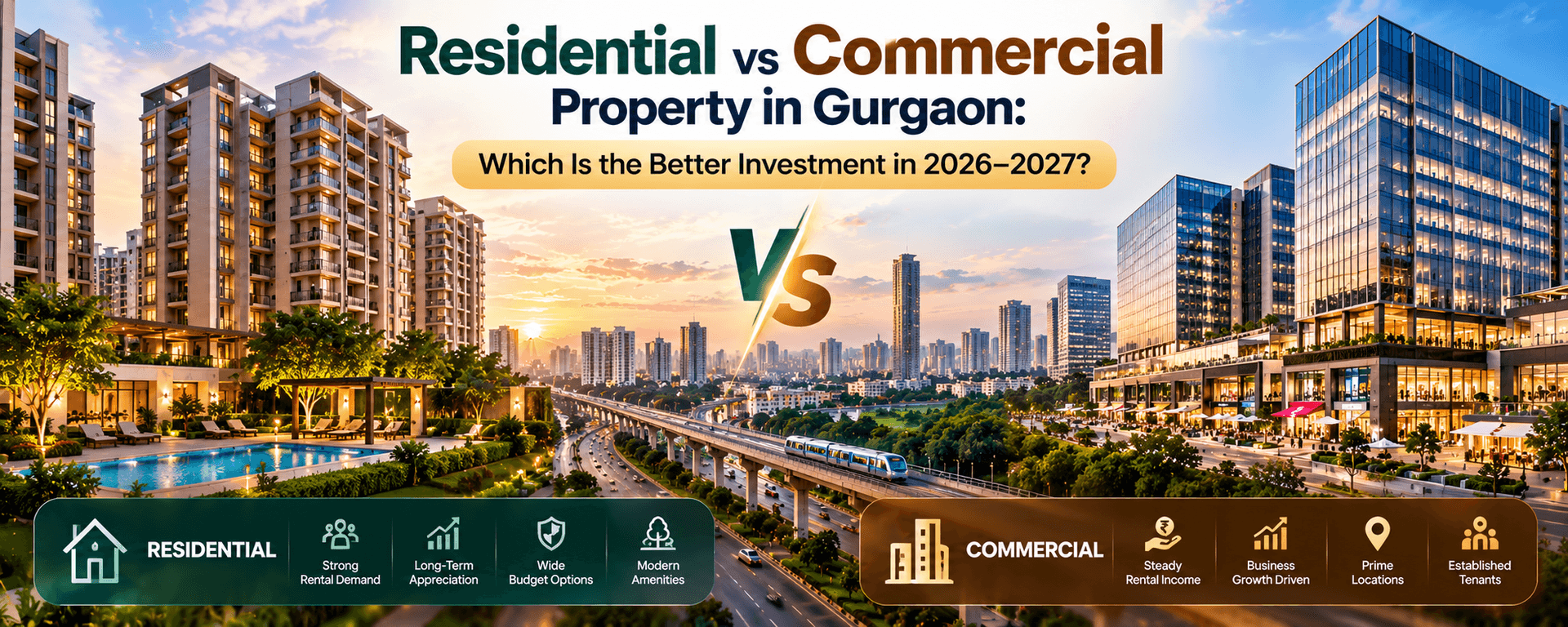 Residential vs Commercial Property in Gurgaon