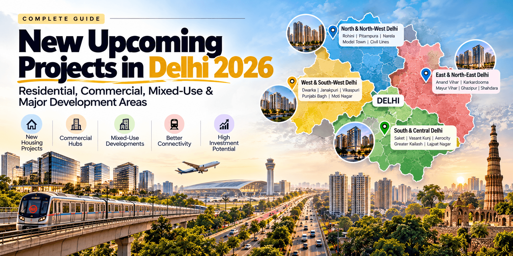New Upcoming Projects in Delhi: Residential, Commercial 